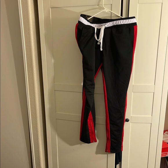 Cotton On Black and Red Joggers with Sporty Stripes - Picture 1 of 2